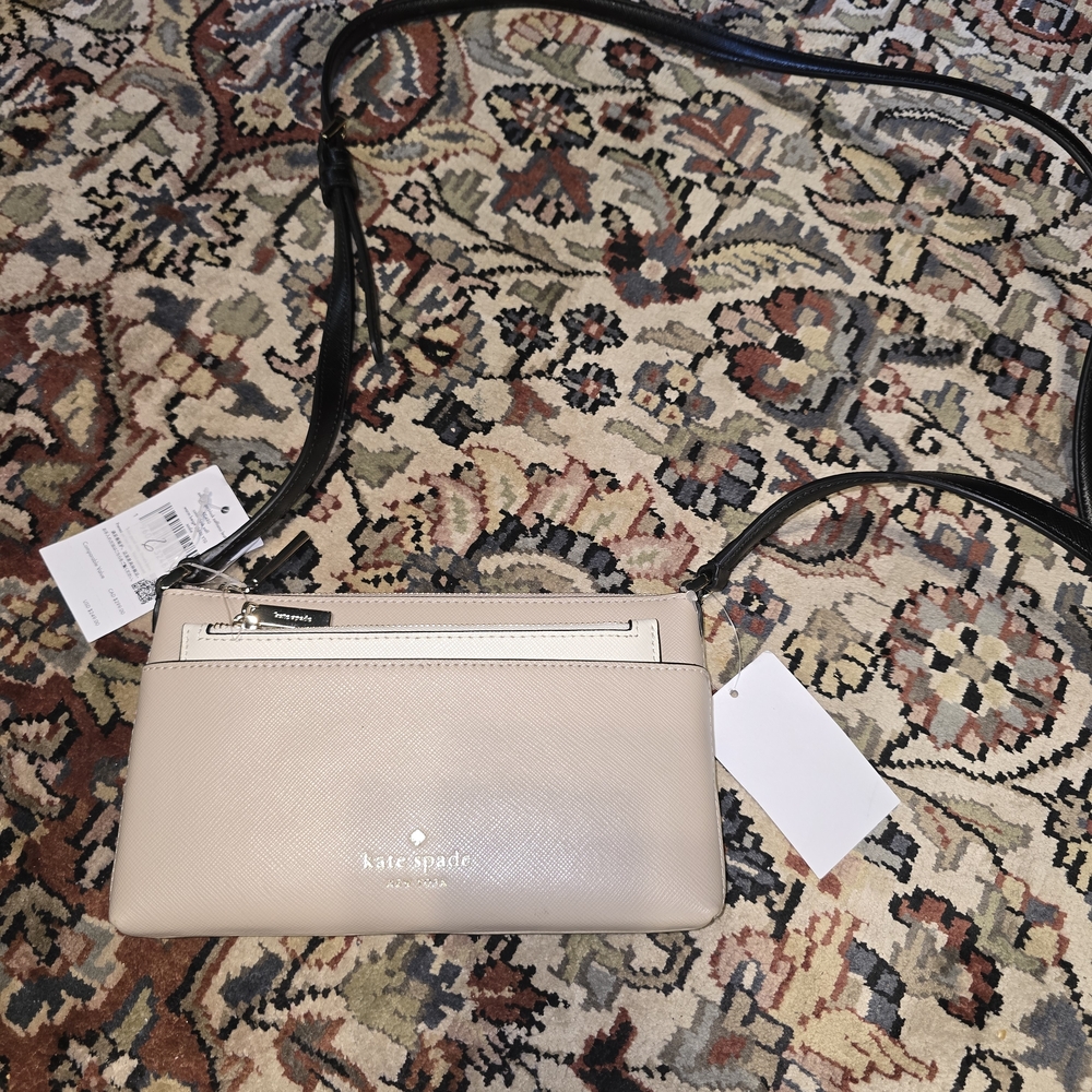 kate spade Beige and Black Crossbody Bag